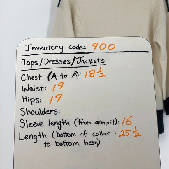 Rag & Bone Aubree Ivory / Navy Colorblock Cashmere Funnel Neck Sweater size XXS - Picture 14 of 16